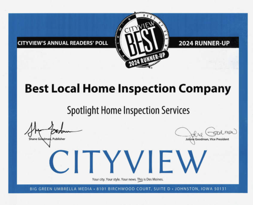 Best Local Home Inspection Company 2024. City View Award