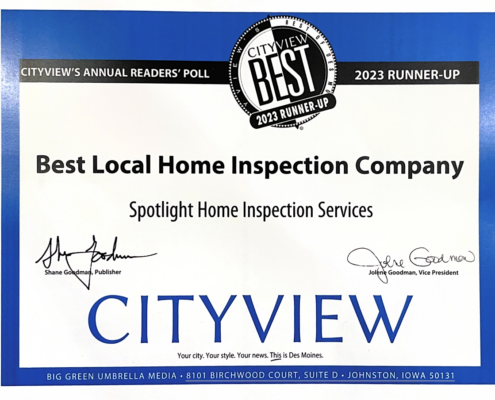 Best Local Home Inspection Company 2023. City View Award